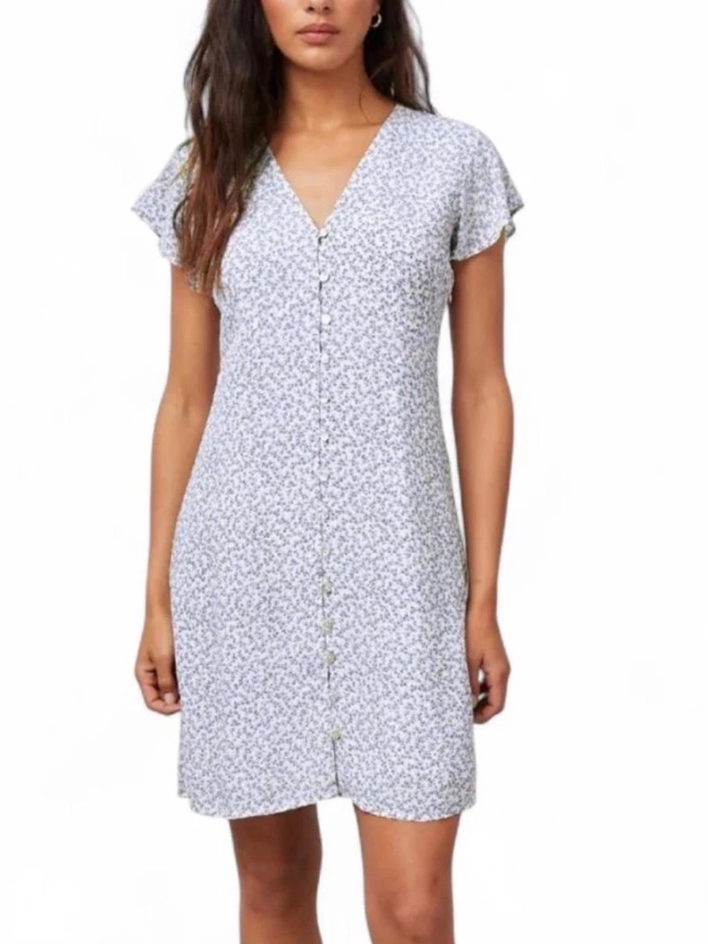 Anthropology Rails Helena Blue Garden mini Dress XS Floral Feminine Cottagecore